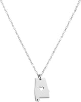 State of Alabama Shaped Necklace Alabama Pendant